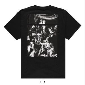 Off-White Caravaggio Square Back Logo-Print Tshirt